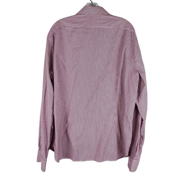 John Varvatos USA LUXE Men's Long Sleeve Dress Shirt Size 17 100% Cotton Striped - Picture 2 of 9